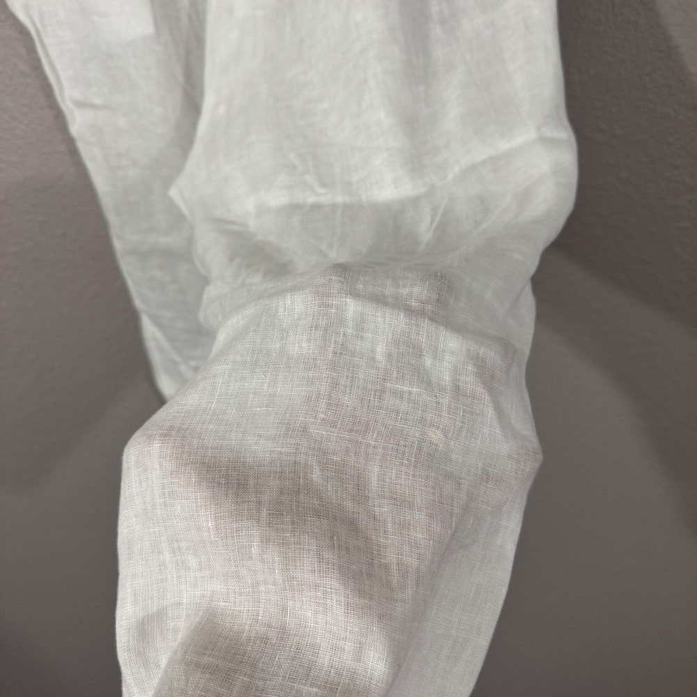 Elie Tahari Woman's Size 2X White 100% Linen Sheer Pull On Pants Swim Coverup - Picture 12 of 12